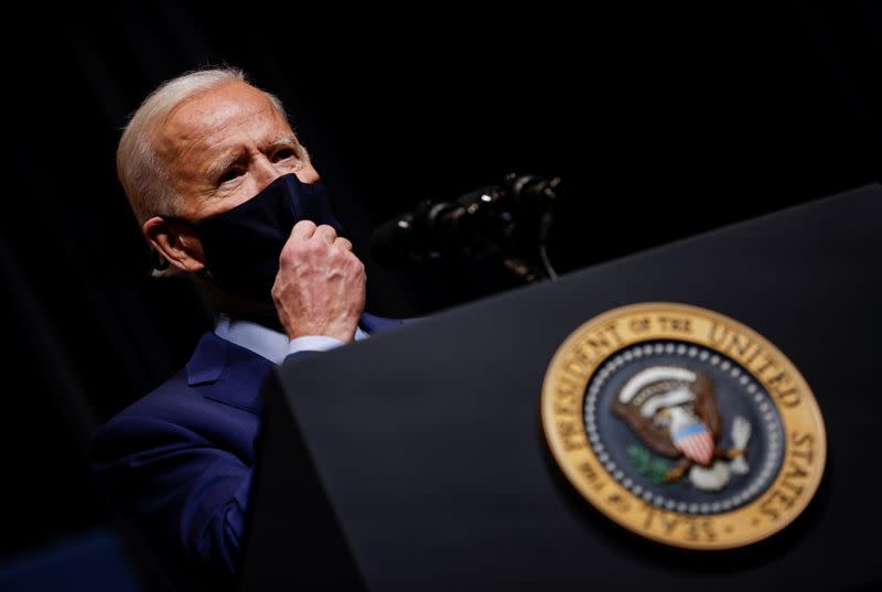 U.S. President Joe Biden visits the National Institutes of Health (NIH) in Bethesda, Maryland