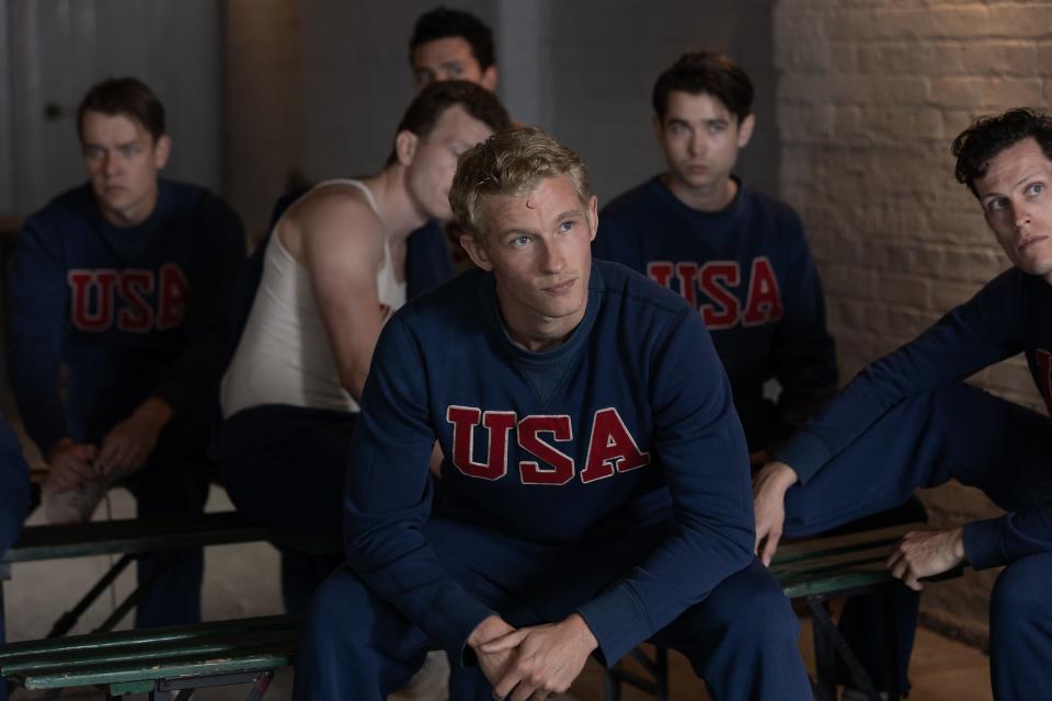 Joe Rantz (Callum Turner) sees the Washington rowing team as a way to pay for school and have a place to live in "The Boys in the Boat."