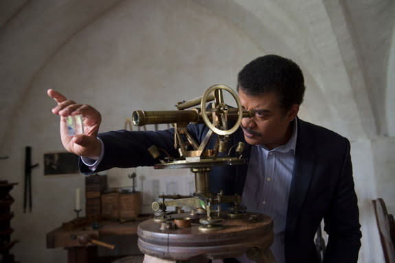 Host Neil deGrasse Tyson travels to Benediktbeuern Abbey in Bavaria to visit Joseph Fraunhofer's top-secret laboratory in the all-new "Hiding In The Light" episode of COSMOS: A SPACETIME ODYSSEY airing Sunday, April 6 (9:00-10:00 PM ET/PT) on F