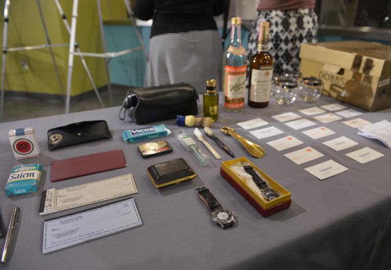 Period consumer items from the AMC television series "Mad Men" are seen on display at the Smithsonian National Museum of American History on March 27, 2015 in Washington, DC