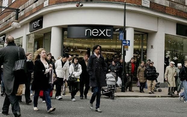 Total sales at Next fell by 0.3pc, hit by a 4.6pc slump in full-price shop sales