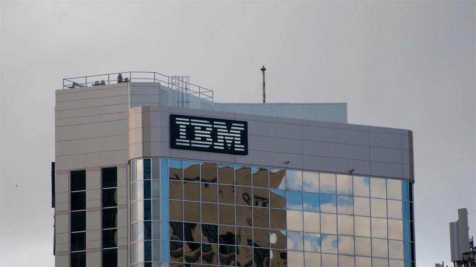 Brisbane, QLD, Australia - 26th January 2020 : IBM (International Business Machines Corporation) sign hanging on a building in Brisbane.