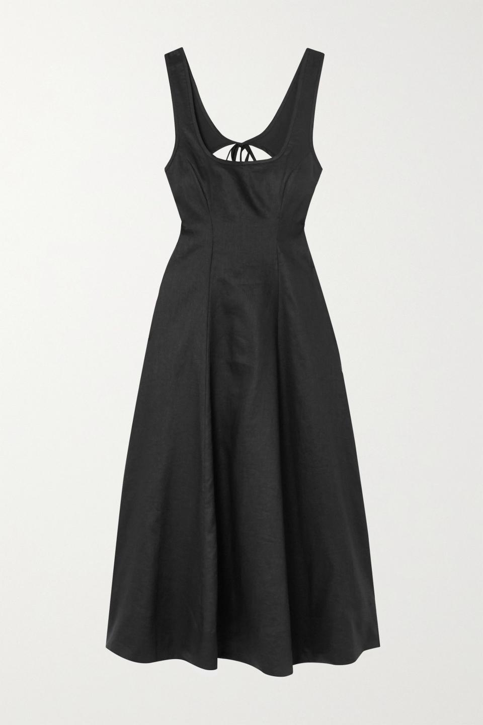 18) Lulu Open-Back Linen Midi Dress