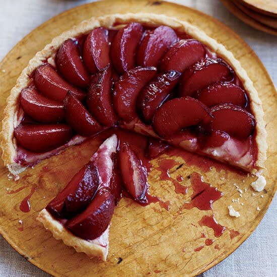 Poached Plum Tart