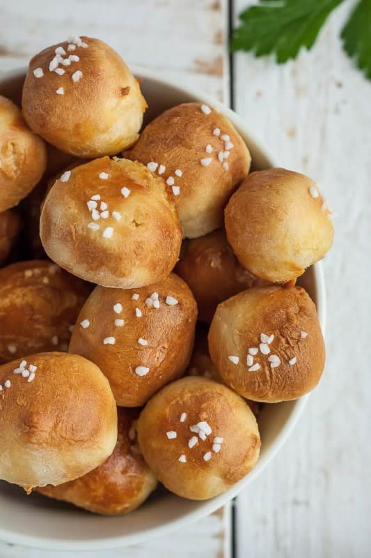 <p>Sustainable Cooks</p><p>These air fryer pretzel bites are so easy to make and taste amazing! Chewy, soft and perfectly salty, you’ll love this pretzel bites recipe for an after-school snack, game-day treat, or anytime you need the perfect party appetizer.</p><p><strong>Get the recipe: <a href="https://www.sustainablecooks.com/air-fryer-pretzel-bites/" rel="nofollow noopener" target="_blank" data-ylk="slk:Air Fryer Pretzel Bites;elm:context_link;itc:0;sec:content-canvas" class="link ">Air Fryer Pretzel Bites</a></strong></p>