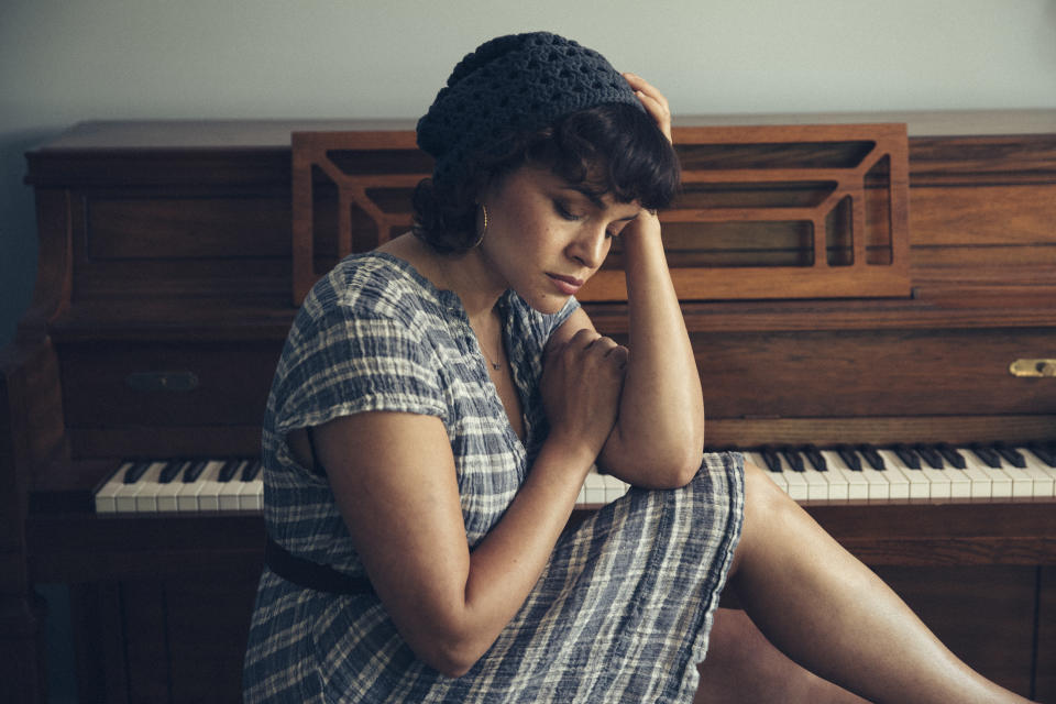 In this June 8, 2020 photo, singer-songwriter Norah Jones poses for a portrait in Hudson, N.Y., to promote her latest album "Pick Me Up Off the Floor." (Photo by Victoria Will/Invision/AP)