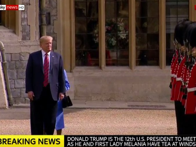 Donald Trump immediately breaches royal protocol twice after meeting Queen