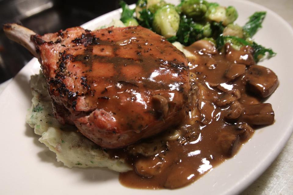 Salt Creek Grille's signature pork chop is an option on the Rumson restaurant's Thanksgiving menu.