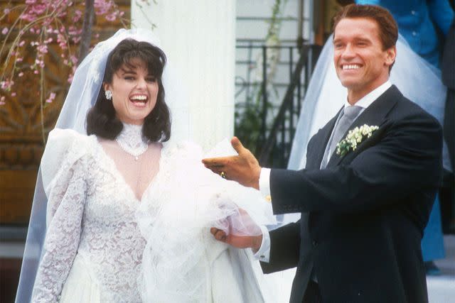 MediaPunch/Shutterstock Shriver and Schwarzenegger on their wedding day in 1986