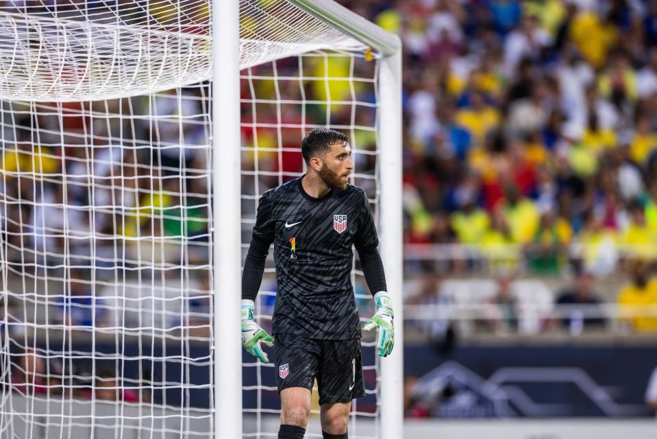 ORLANDO, FLORIDA – JUNE 12: USA #1 Matt Turner at Camping World Stadium on June 12, 2024 in Orlando, Florida.  (Photo by Mark Thorstenson/ISI Photos/USSF/Getty Images for USSF)