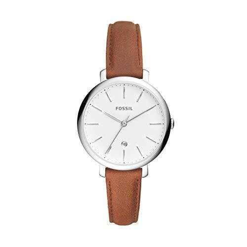 12) Jacqueline Quartz Stainless Steel and Leather Watch