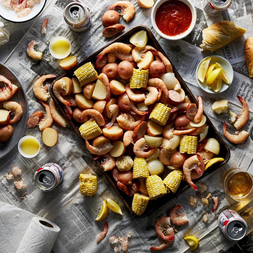 <p>For a classic summery meal without a fuss, look no further than this slow cooker shrimp boil. With a simple ingredient list and a largely hands-off cooking method, this easy seafood boil is a perfect recipe to plan on for casual warm weather entertaining or even as a low-effort meal to make at the rental house during a beach vacation. We opted to pull the corn out after 30 minutes of cooking as we preferred it on the crisp side, but as long as your slow cooker is large enough, feel free to leave it in the pot as the shrimp and sausage cook. </p> <p><a href="https://www.myrecipes.com/recipe/slow-cooker-shrimp-boil" rel="nofollow noopener" target="_blank" data-ylk="slk:Slow Cooker Shrimp Boil Recipe;elm:context_link;itc:0;sec:content-canvas" class="link ">Slow Cooker Shrimp Boil Recipe</a></p>