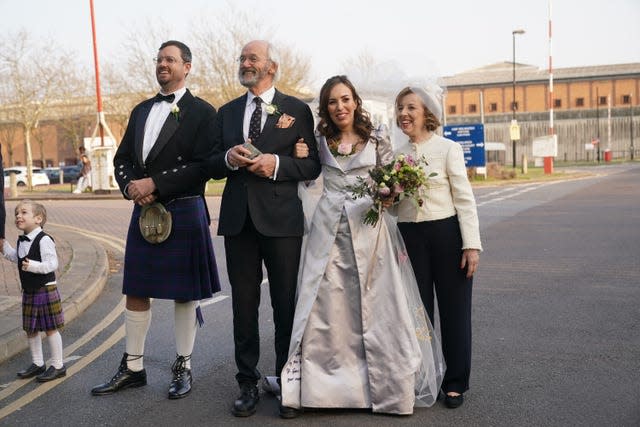 Stella Moris outside HMP Belmarsh, south east London, after her wedding ceremony inside the jail to WikiLeaks founder Julian Assange. 