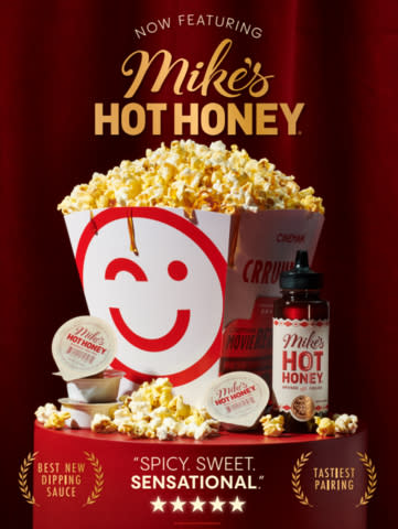 Cinemark and Mike's Hot Honey collaborate to bring sweet heat to movie theater concessions for the first time. (Photo: Business Wire)