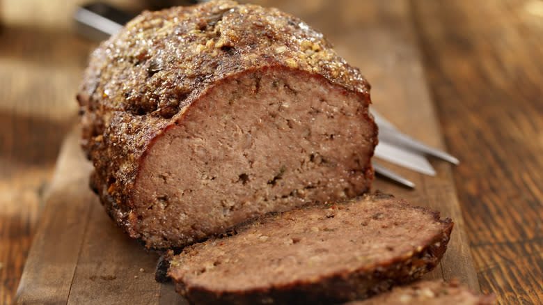 Meatloaf on a cutting board