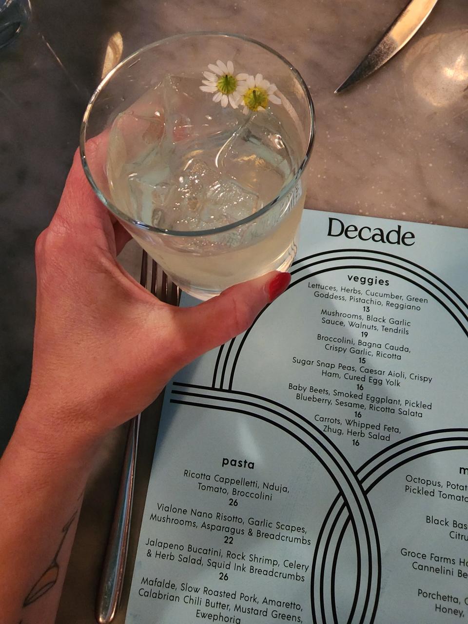 Among the inspired cocktails at the new Butchertown restaurant Decade is a delicate riff on a white Negroni called the Dandelion Wine.