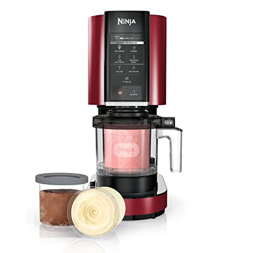 Ninja NC301RD CREAMi, Ice Cream, Gelato, Milkshake, Sorbet, and Smoothie Bowl Maker, 7 One-Touc…