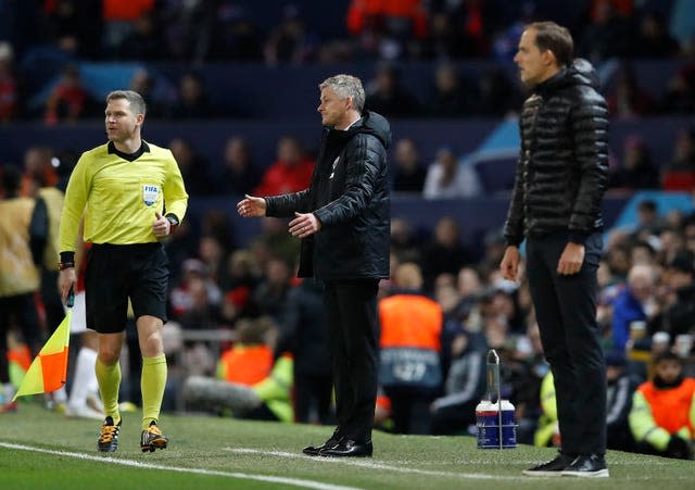 Ole Gunnar Solskjaer (left) and Thomas Tuchel on the touchline