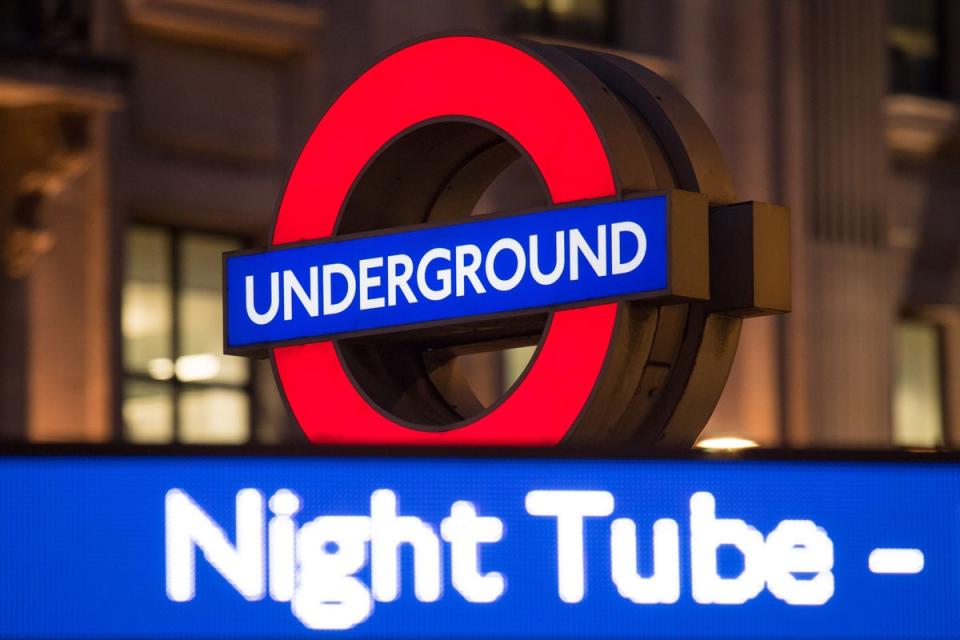 A spokeswoman for Mayor Sadiq Khan said the Night Tube continues to play “a vital role in boosting London’s night-time economy” (PA Wire)