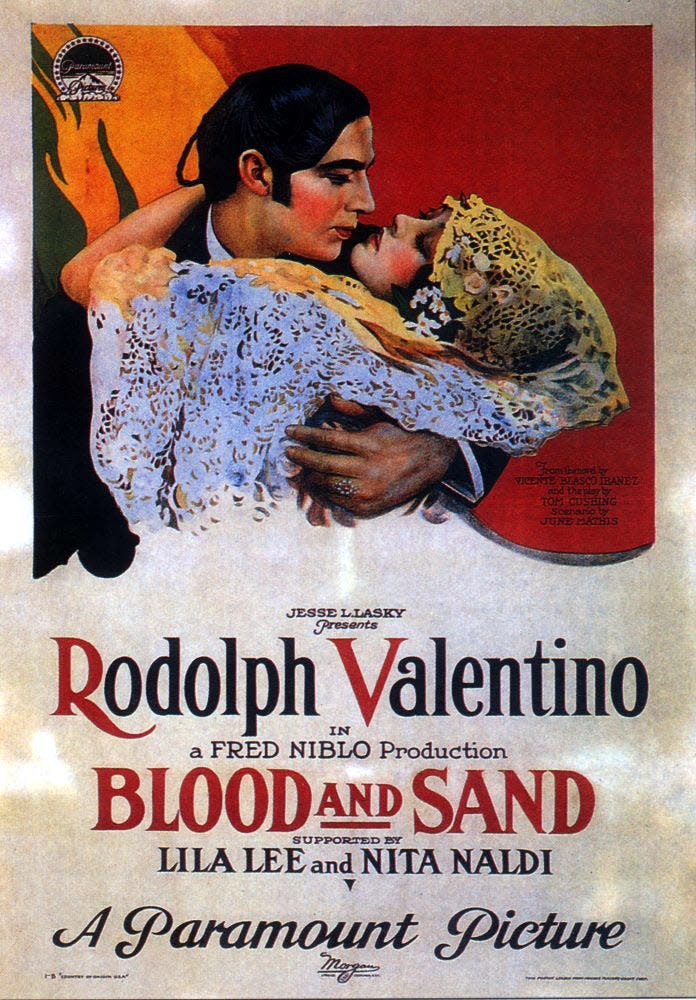 Rudolph Valentino plays a bullfighter in the romantic thriller 'Blood and Sand' (1922), to be shown with live music on Wednesday, Aug. 17 at 7 p.m. at the Leavitt Theatre, 259 Main St., Route 1, Ogunquit, Maine. Tickets $12 per person, general seating. For more info, call (207) 646-3123 or visit www.leavittheatre.com.