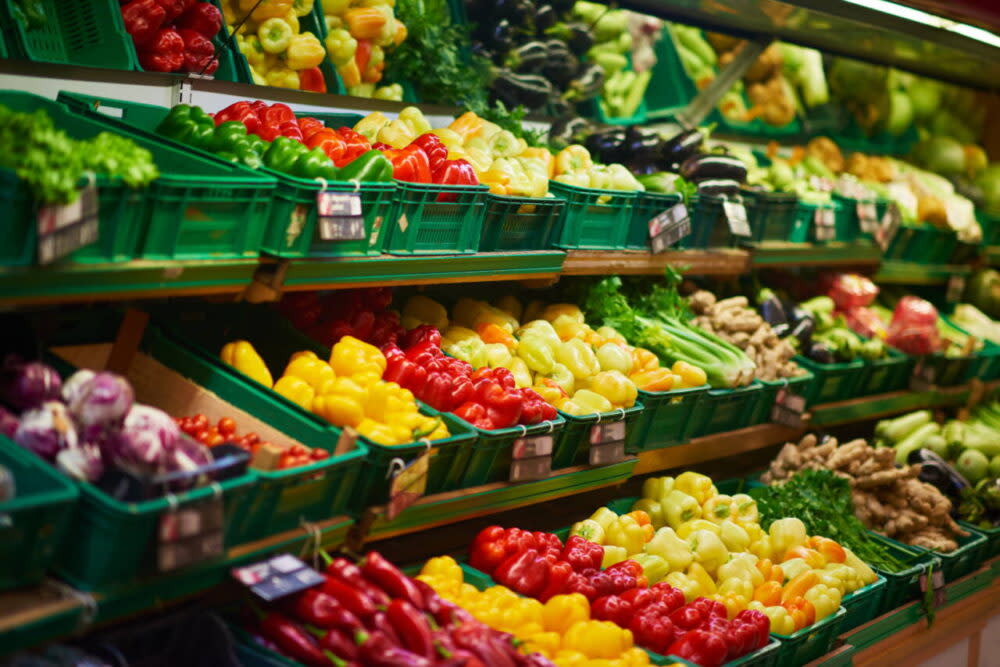 supermarket vegetable store food grocery background