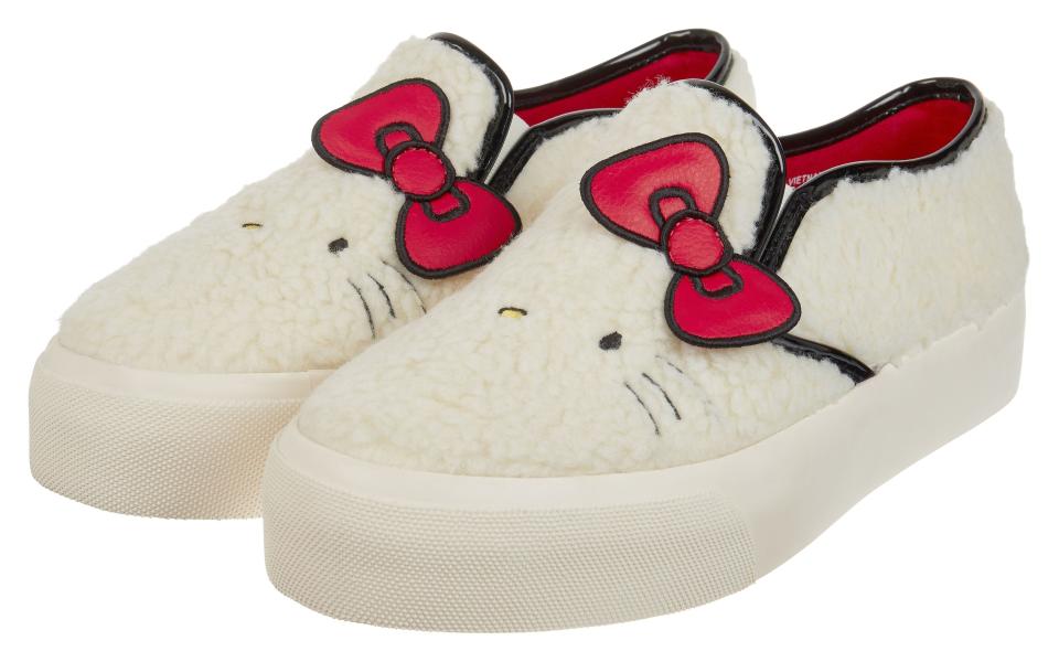 <p><a rel="nofollow noopener" href="http://www.asos.com/asos/hello-kitty-x-asos-borg-plimsolls-with-embroidery-detail/prd/8378368?" target="_blank" data-ylk="slk:Hello Kitty X ASOS Borg Sneakers With Embroidery Detail, £35;elm:context_link;itc:0;sec:content-canvas" class="link ">Hello Kitty X ASOS Borg Sneakers With Embroidery Detail, £35</a></p>