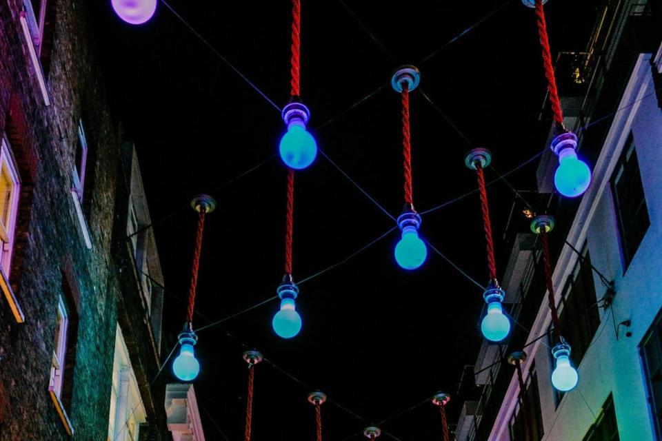 Lighting up: Lumiere festival launched last night at Seven Dials in Covent Garden and Carnaby Street