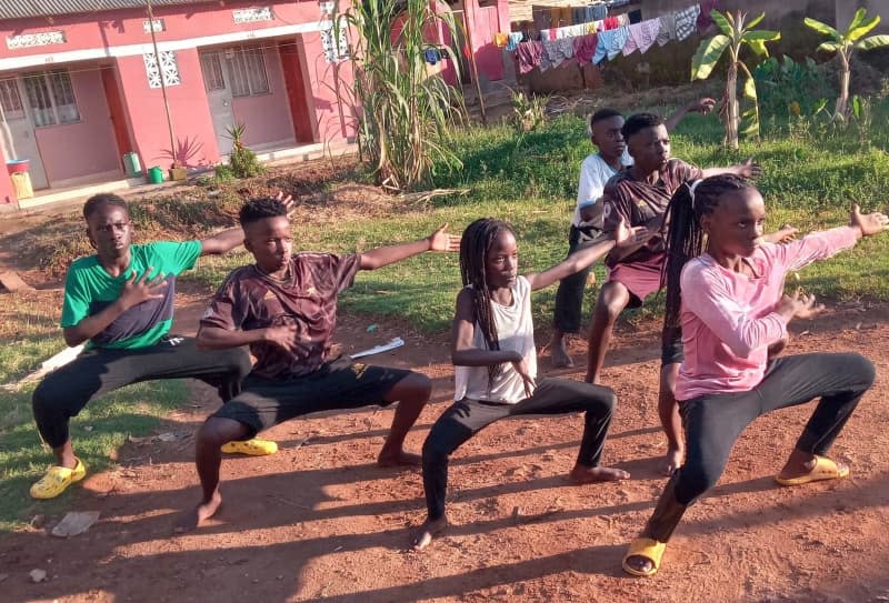 A performance by children selected from the streets of Kampala by Moses Butindo to join an organization he founded over a decade ago called Hyperkidsafrica, or Hyperkids. Henry Wasswa/dpa