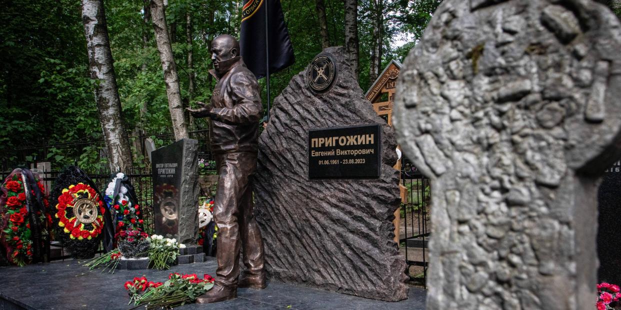 Enthüllung eines Denkmals für Wagner-Chef Prigoschin in St. Petersburg<span class="copyright">IMAGO/SOPA Images</span>