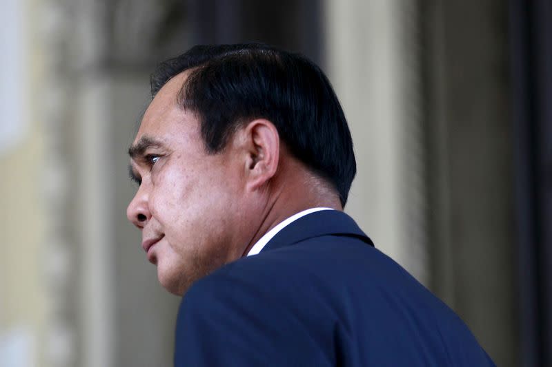 FILE PHOTO: Thailand's Prime Minister Prayuth Chan-ocha reacts after presiding over Thailand Corporate Excellence Award for Financial Management at the Government House in Bangkok, Thailand