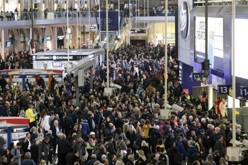 Rail chaos: Waterloo station during the summer's delays (Nigel Howard)