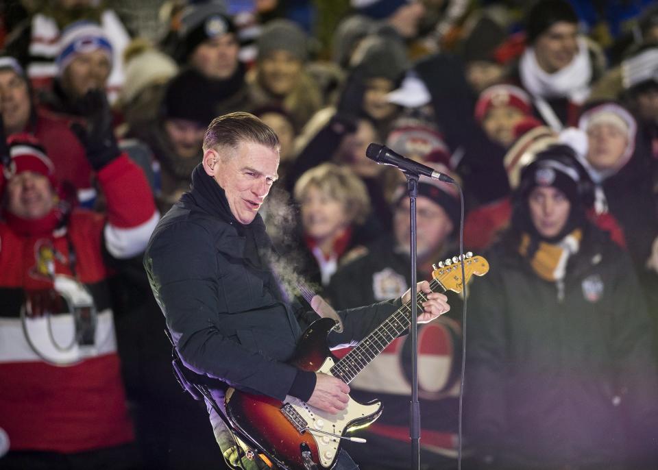 <p>Canadian Bryan Adams rocked the second intermission with a high-energy performance in front of a cold yet raucous crowd. </p>