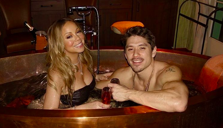 Mariah Carey and Bryan Tanaka shared a bath on V-Day. (Photo: Instagram)