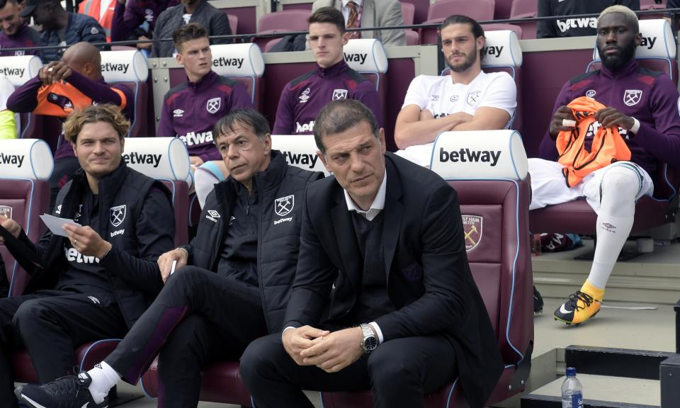 Slaven Bilic looks on from the bench.