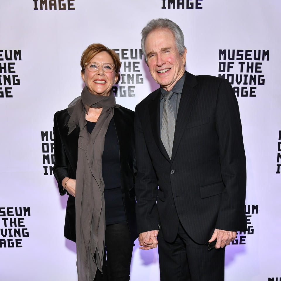 NEW YORK, NY - DECEMBER 13:  Annette Bening (L) and Warren Beatty attend the Museum of the Moving Image Salute to Annette Bening at 583 Park Avenue on December 13, 2017 in New York City.  (Photo by Dia Dipasupil/Getty Images)