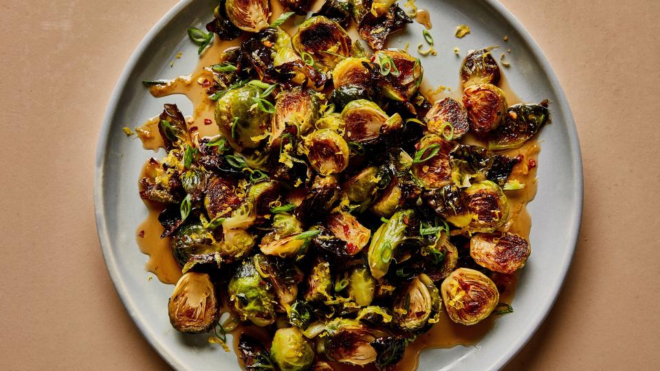 Roasted Brussels Sprouts with Warm Honey Glaze