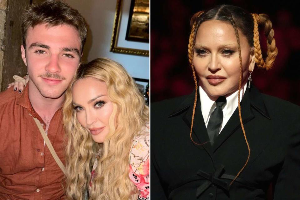 <p>Madonna/Instagram; Kevin Mazur/Getty</p> Madonna and son Rocco Ritchie.