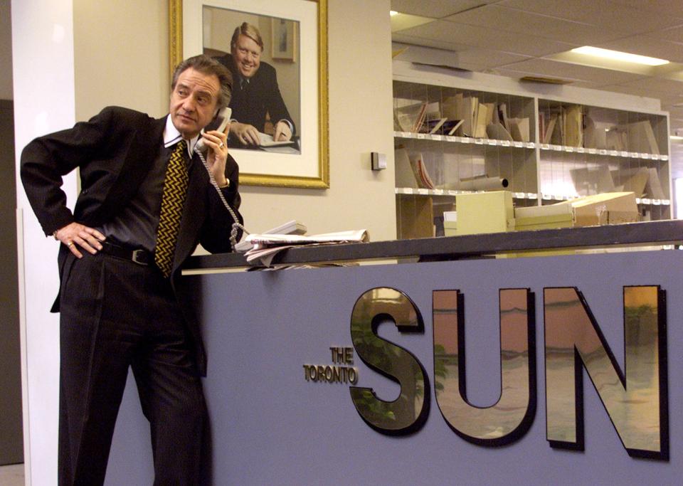 File photo of Toronto Sun president Paul Godfrey following the deal to merge with Quebecor Inc. in 1998.