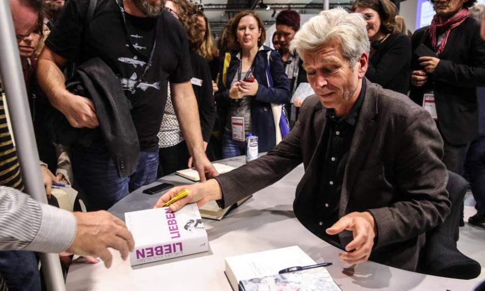 The ‘self-lacerating’ Karl Ove Knausgård at the Frankfurt book fair in October 2019.