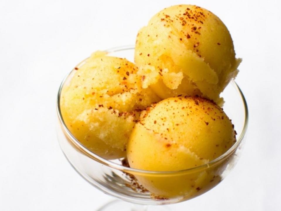 <p>Serious Eats</p><p>You can actually make this non-alcoholic so the kids can enjoy it too.</p><p><strong>Get the recipe: <a href="https://www.seriouseats.com/spicy-pineapple-and-tequila-sorbet-recipe" rel="nofollow noopener" target="_blank" data-ylk="slk:Spicy Pineapple & Tequila Sorbet;elm:context_link;itc:0;sec:content-canvas" class="link ">Spicy Pineapple & Tequila Sorbet</a></strong></p>