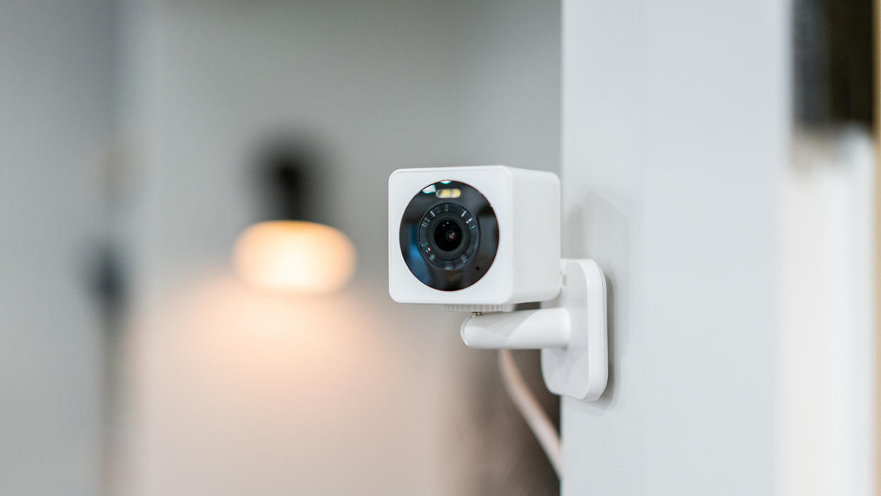  Wyze Cam OG attached to wall. 