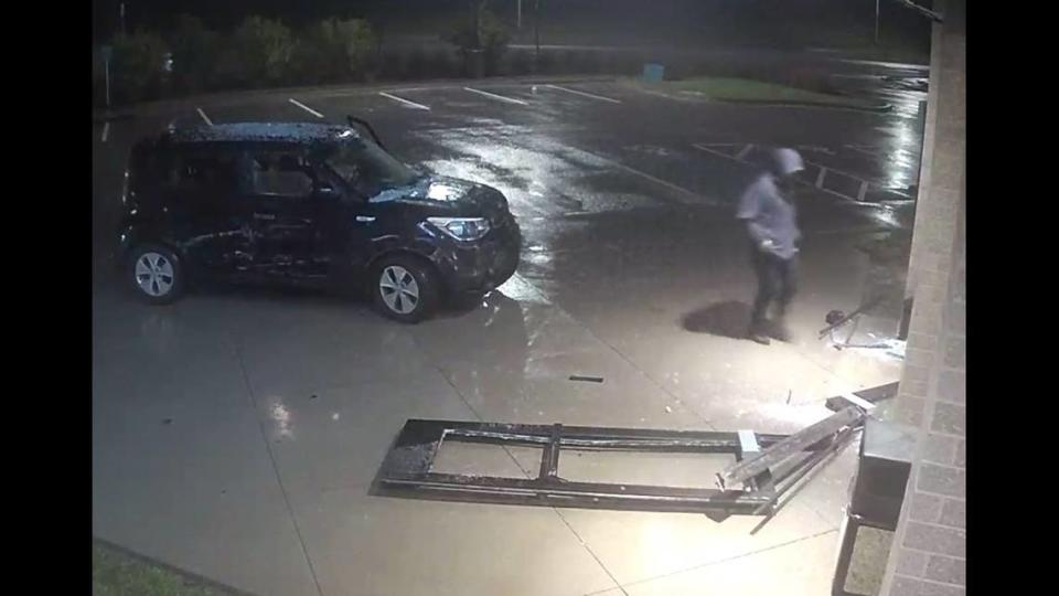 A person used a stolen black Kia Soul shortly before midnight on Oct. 24 to ram through the front doors of Frontier Justice in the Legends shopping center and steal several guns. The Bureau of Alcohol, Tobacco, Firearms and Explosives is offering a $5,000 reward for information leading to an arrest.