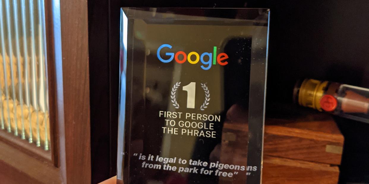 A fake Google award.