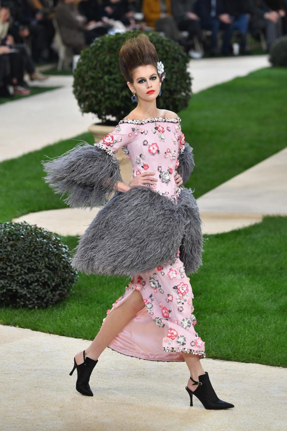 Kaia Gerber walks in the Chanel couture show (Getty Images)