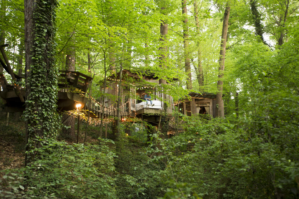 Nestled in the forest is this fairy tale-esque secluded treehouse in Atlanta, USA. Photo: supplied.