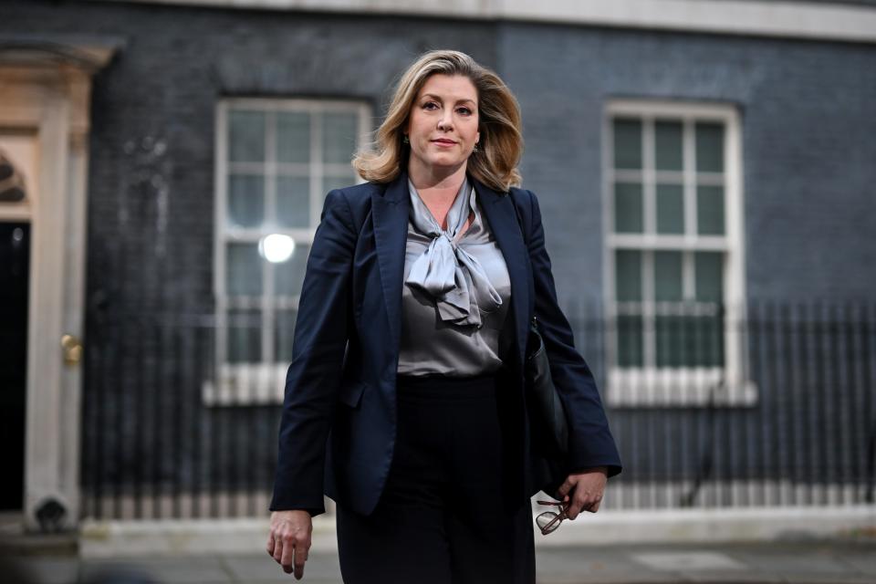 Penny Mordaunt leaving No1 (Getty Images)