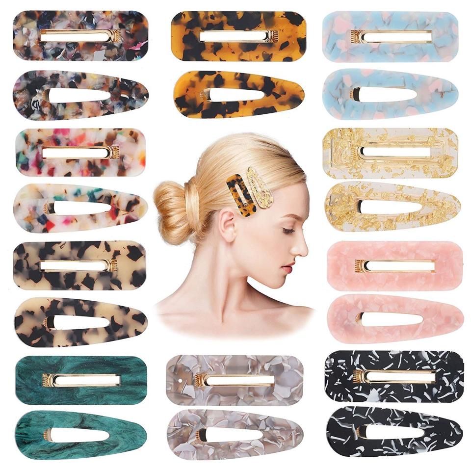 20-Piece Acrylic Resin Hair Clips