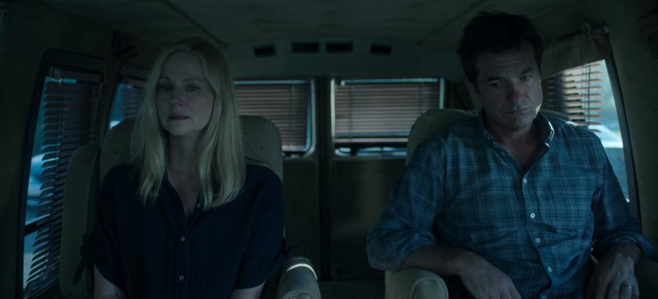 OZARK, from left: Laura Linney, Jason Bateman, 'Trouble the Water', (Season 4/Part II, ep. 412, aired April 29, 2022). photo: ©Netflix / Courtesy Everett Collection