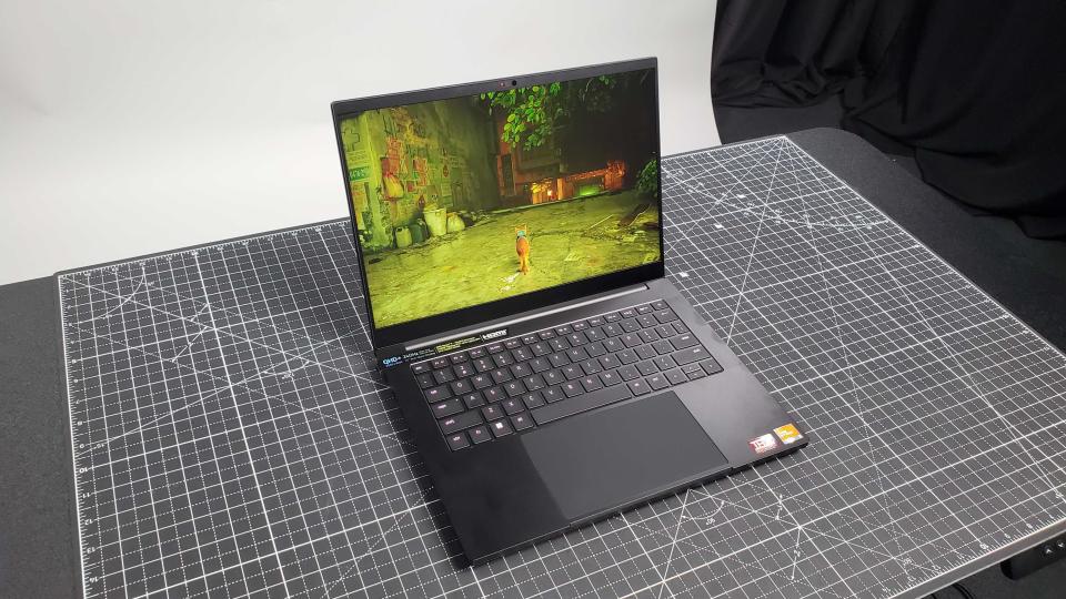 black gaming laptop with rgb lit keyboard