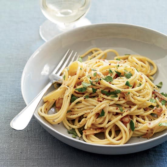 Spaghetti with Anchovy Carbonara